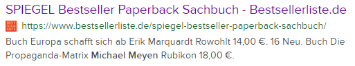 DuckDuckGo-Screenshot Spiegel Bestseller